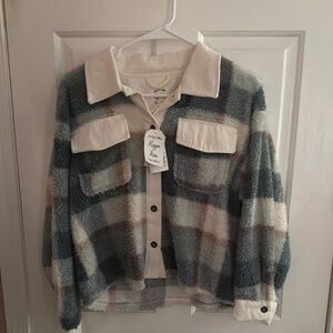 Cozy Plaid Button-Up Jacket